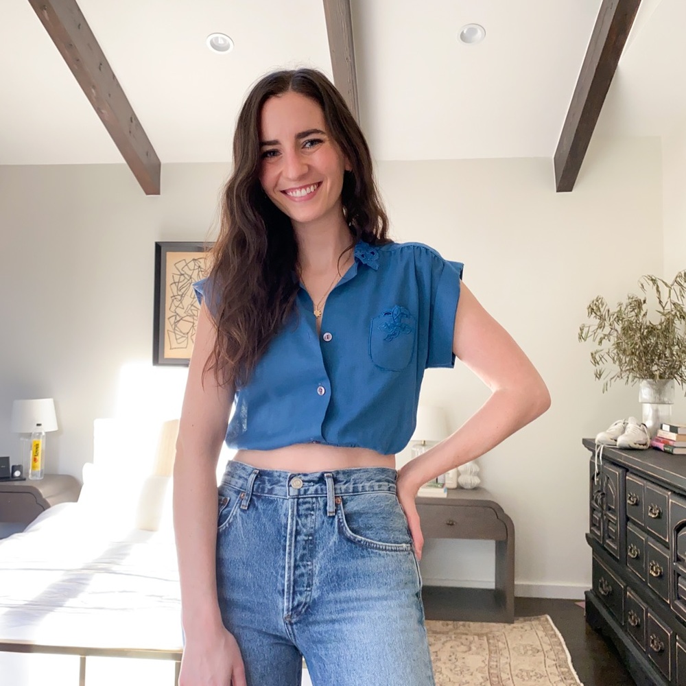 Vintage Blue Crop Top from Reformation Vintage